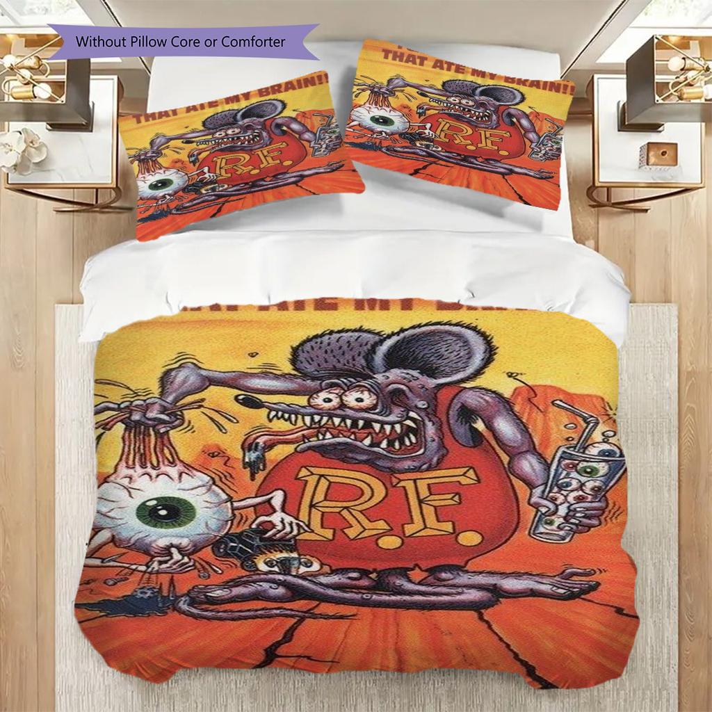Alien Invasion Monster Car Chase Threepiece Set 1 Duvet Cover 2 Pillowcase Without Core Soft And Comfortable Duvet Cover And Pillowcase