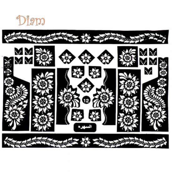 Diahy Tattoo-Vorlagen, Hände/Füße, Henna-Tattoo-Schablonen für Airbrushing, Mehndi, Körperbemalung, Dekor