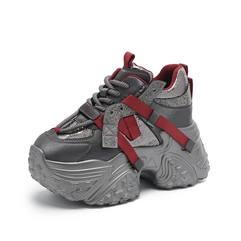 8623 Heightened Platform Internet Celebrity Popular Dad Shoes Women 2025 Autumn New Versatile Sports Casual Shoes