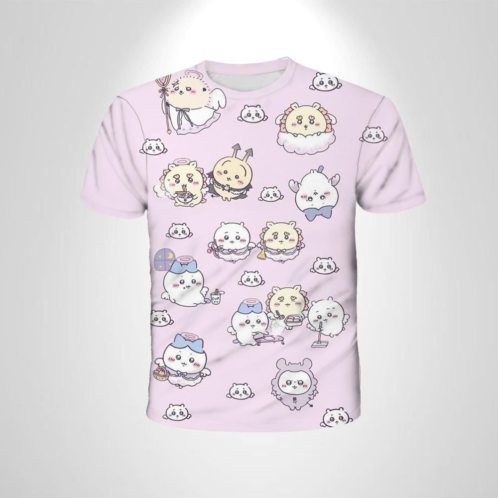 Summer Cute 3D Simple Fresh T-shirt  Anime Casual Breathable Oversized Comfortable Women Short Sleeved T-shirt