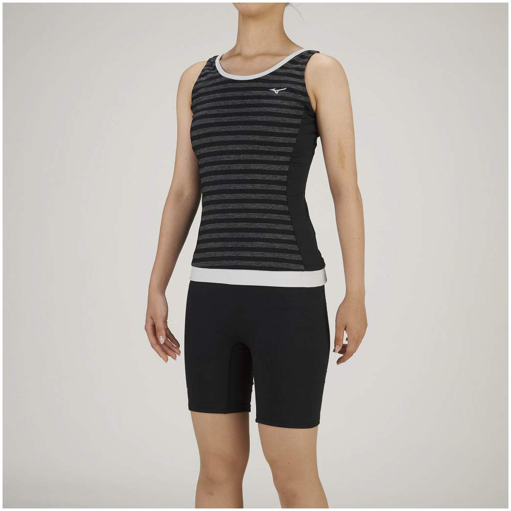 

MIZUNO Gym Fitness Swimsuit Size Women s (3.5-Length) N2JG934291, Small, Black/Gray