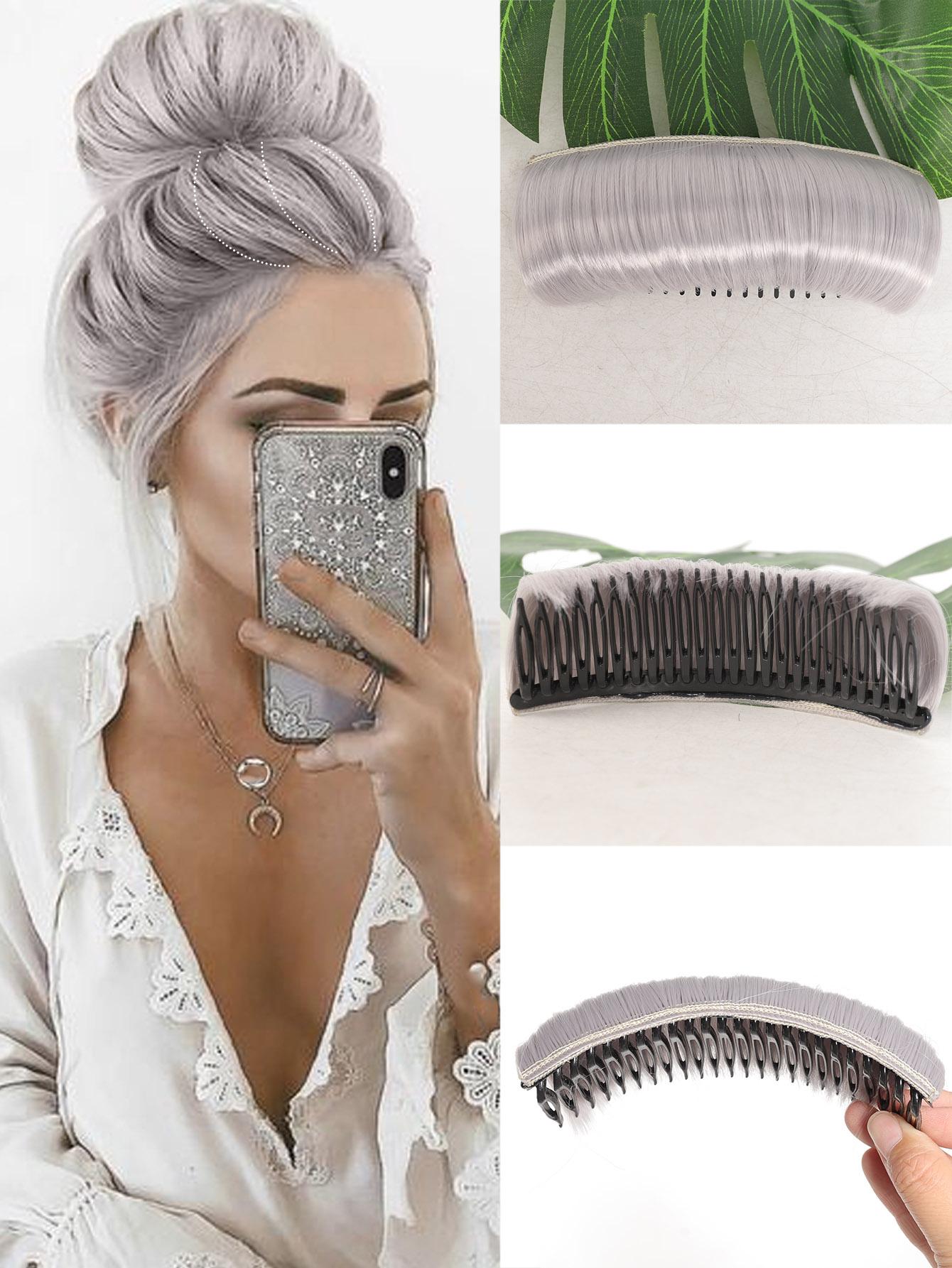 

Черный Brwon серый блондин синтетический невидимый пушистый накладка для волос парик подушка удобная высокотемпературная вставка гребень увеличение прически инструмент