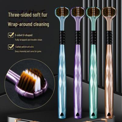 CBC Advanced Three-Sided Adult Toothbrush - Soft Bristles for Gum Protection