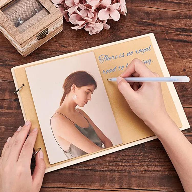 20/40 Page Wooden Wedding DIY Message Book Creative Signature Book MR&MRS Photo Album Wedding Decoration Supplies Sign-in Book