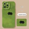 Green Silicone Spring Cat Phone Case with Lanyard, Compatible with iPhone 13, 14, 15, 16 Pro Max, and 17.