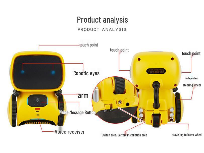 Voice Interaction Remote Control Mini Robot Toy with Recording & Voice Changing Features for Kids