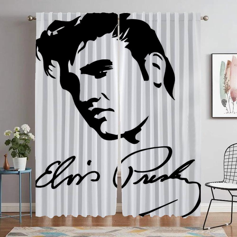

Шторы для кухни Elvis, 2 шт., элегантные шторы для гостиной, тюль для спальни, оконные шторы, перегородки, затемнение W50xH70cmx2pcs-CL
