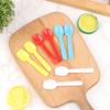 50Pcs Dessert Scoop Plastic Ice Cream Scoop Family Spoons Soup Plastic Spoons Cute Tasting Scoop Great For Party Cutlery