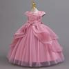 Girls Princess Dresses Irregular Long Mesh Dress Dresses Middle Large Children Piano Performance Clothes Christmas Costumes  Girl's Favourite Dress