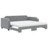 VidaXL Daybed with Trundle and Mattress Light Grey 100x200 Cm Fabric 3197657