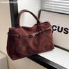 Faux Suede Big Top-handle Bags For Women  Winter Latest Designer Handbags Luxury Pure Color Big Capacity Shopper Tote Female