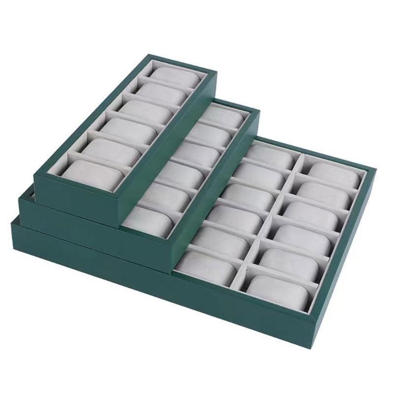 6/12/24/30-Schlitz Uhrenablage Schmuck-Präsentationsablage mit Gitterkissen Samt-Armband-Präsentationsvitrine Uhrenablage Organizer