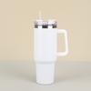 Large Capacity Oz Handle Cup Double-layer Bingba Cup Straw Thermos Cup Stainless Steel Car Cup