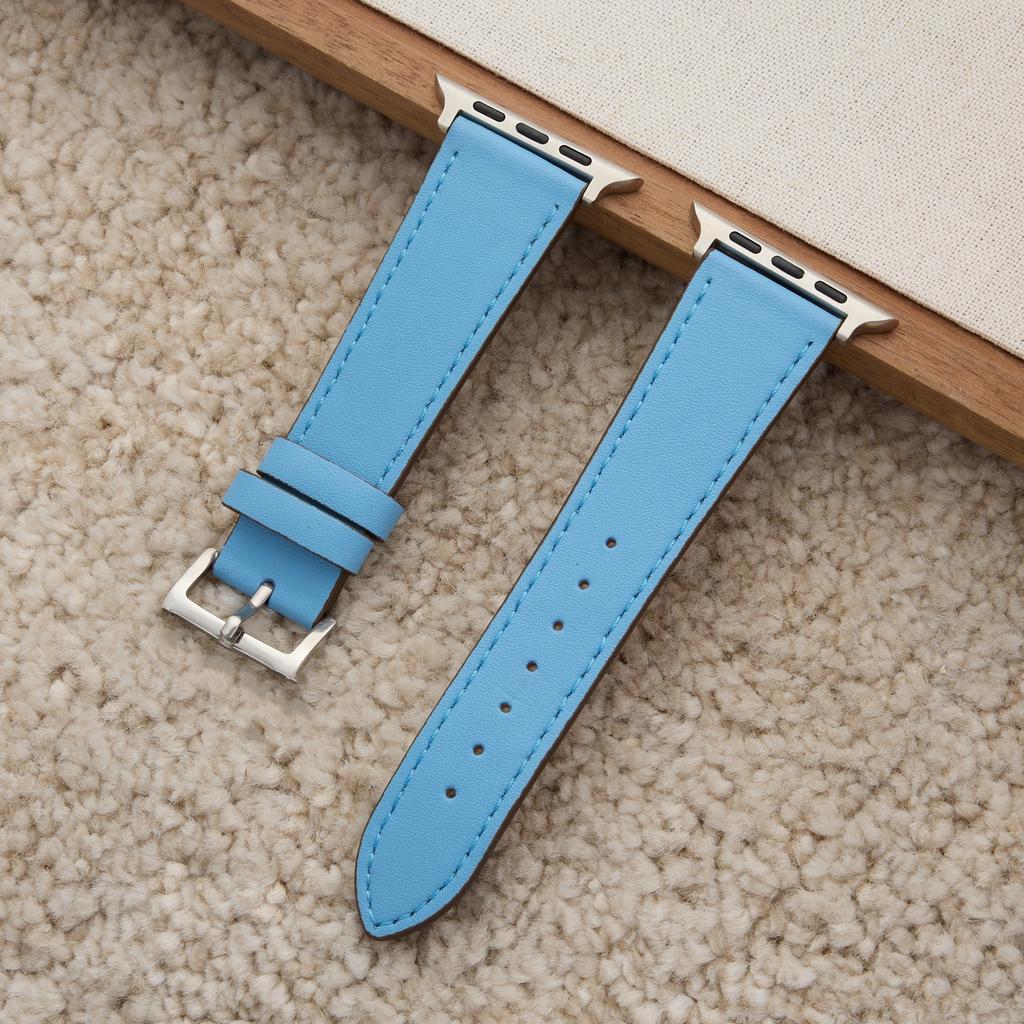 Nice Correa Leather Loop Strap For Apple Watch Band Women 38mm 40mm 41mm 42mm 44mm 45mm 46mm 49mm