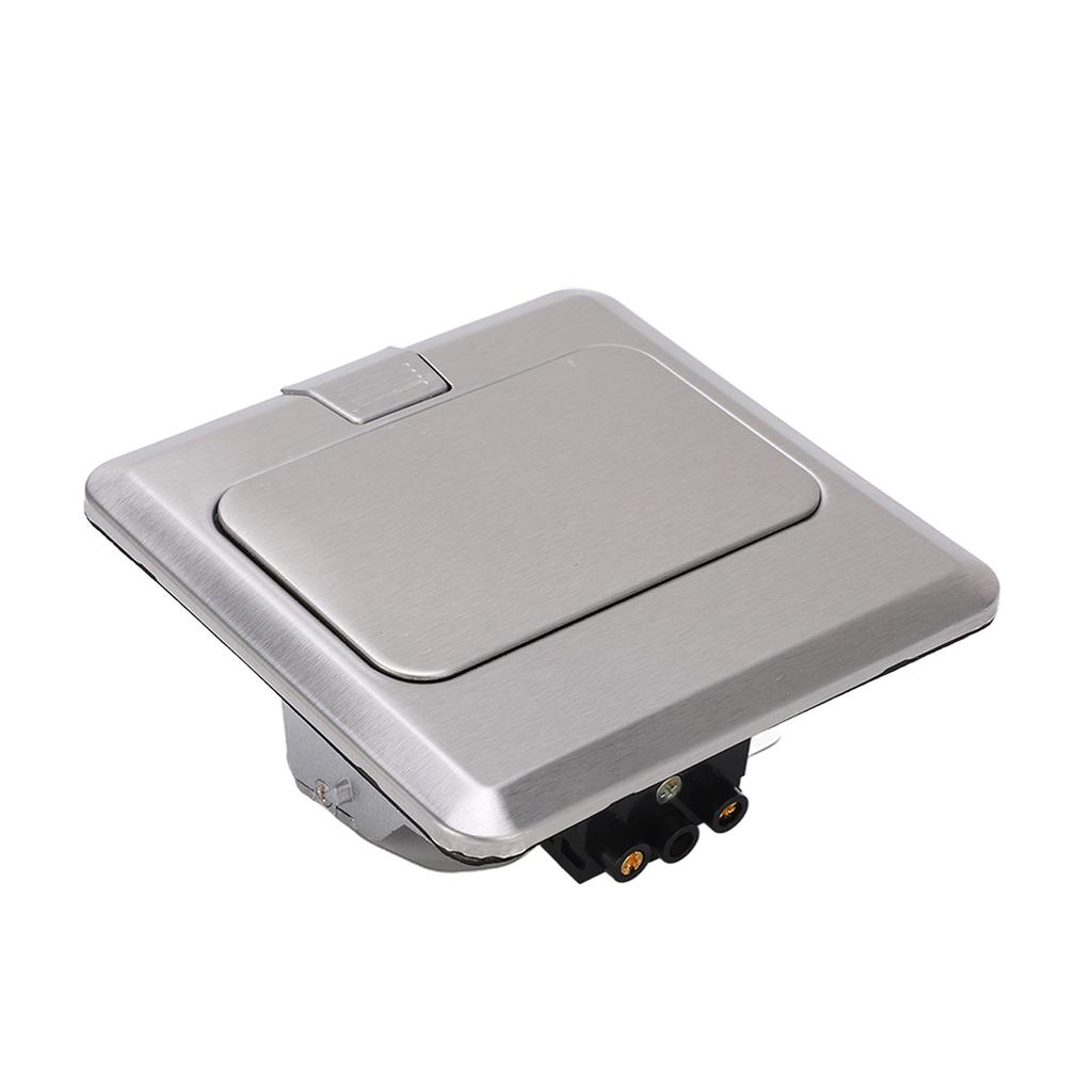 Floor Socket Waterproof 16A 2 Port Sealing Simple Feel Use Safety Durable Silver Bounce Floor Socket 250V