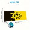 Podkładka pod mysz Borussia Dortmund, Duża mata na biurko do gier, Antypoślizgowa podkładka pod mysz XXL na laptopa i tablet, Mata do gry na mini PC ze zszywanymi krawędziami
