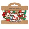 Christmas Charm Bracelet with Snowman, Tree, Santa, and Deer Pendants