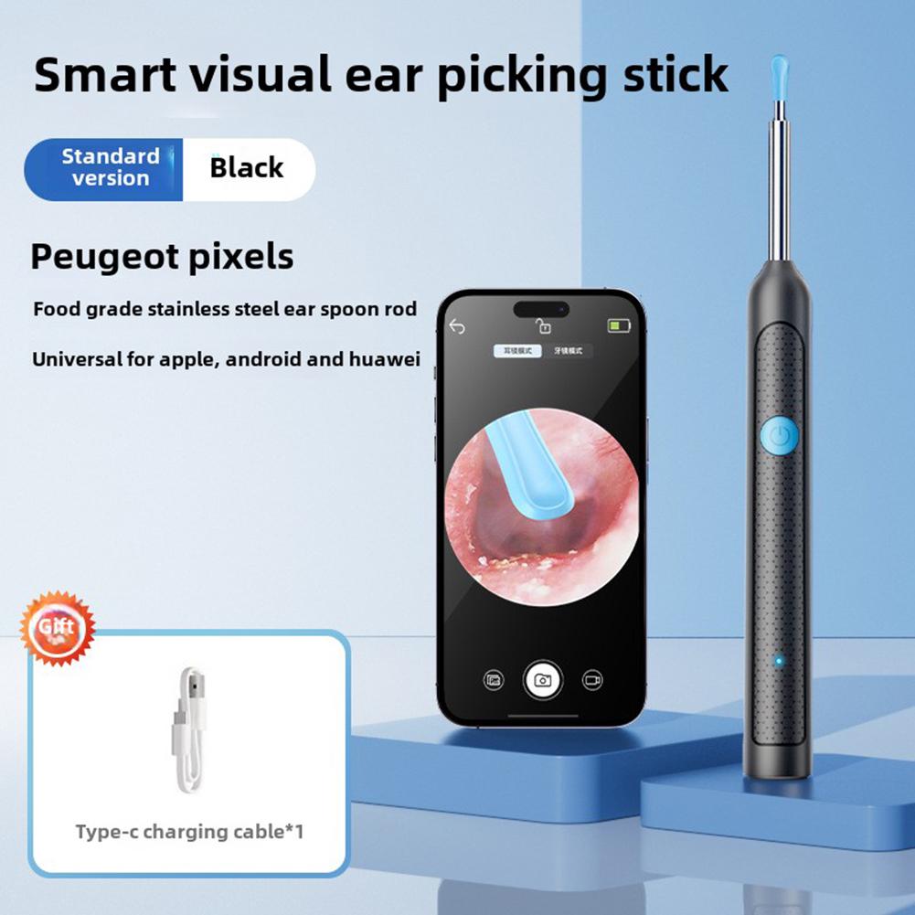 Smart Visual Ear Pick Ear Wax Reomoval Tool Ear Cleaner With1080P HD Otoscope Camera and 6 LED Lights with Ear Spoon