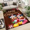 1pc Mickey and Minnie Christmas Rug - Non-Slip, Machine Washable Polyester Carpet for Living Room, Bedroom, Bathroom & Laundry - Comfortable Home Deco