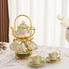 European Ceramic Coffee Cup and Plate Set, Afternoon Tea Set, Electroplated Coffee Utensils Set