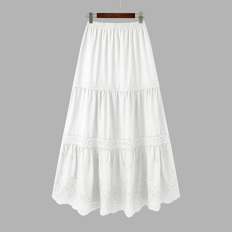 

ZANZEA Женские повседневные свободные летние длинные юбки с эластичной резинкой на талии S белый