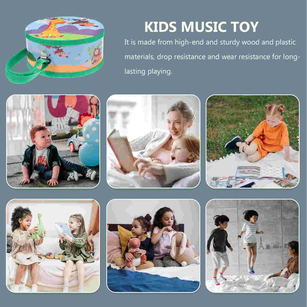 Perküsyon Çocuk Çocuk Oyuncakları Yürümeye Başlayan Çocuklar İçin Çocuk Müziği Tef Müzik Aleti Davul Ahşap El Bebek Eğitici