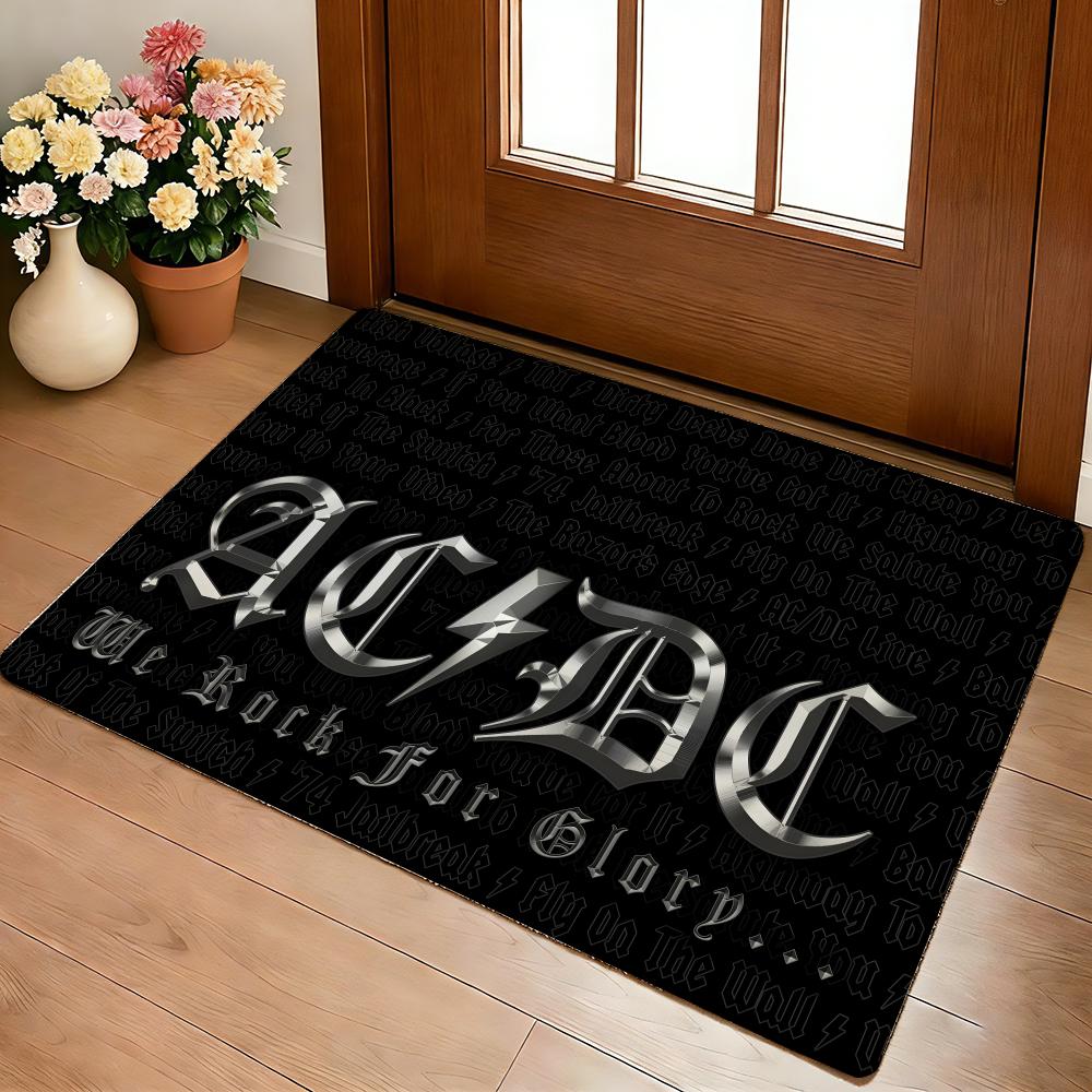 A-AC D-DC Highway To Hell Fußmatte Gemütliche Flanell Weiche Dicke Rutschfeste Matte für Wohnzimmer Schlafzimmer Küche Dekor Teppiche