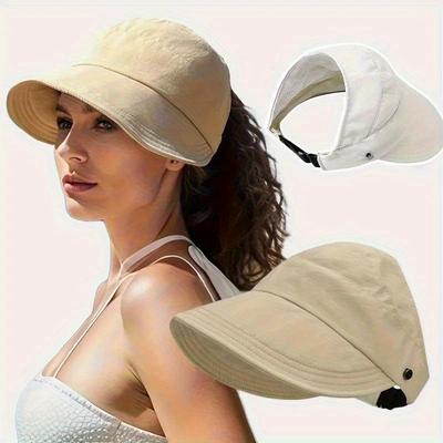 Schnelltrocknender Sonnenhut, Sommerhüte für Damen, Strandhut, Sonnenkappe, zum Aufhängen einer Maske, atmungsaktives Visier für den Außenbereich, UV-Schutz-Upgrade