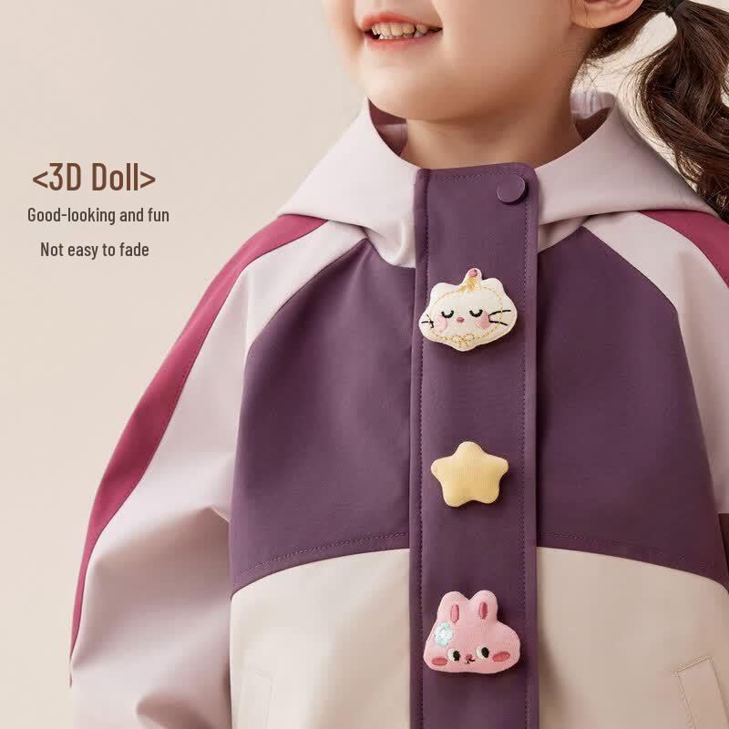 Ohm Bear Girls' 3-in-1 Cartoon Print Jacket