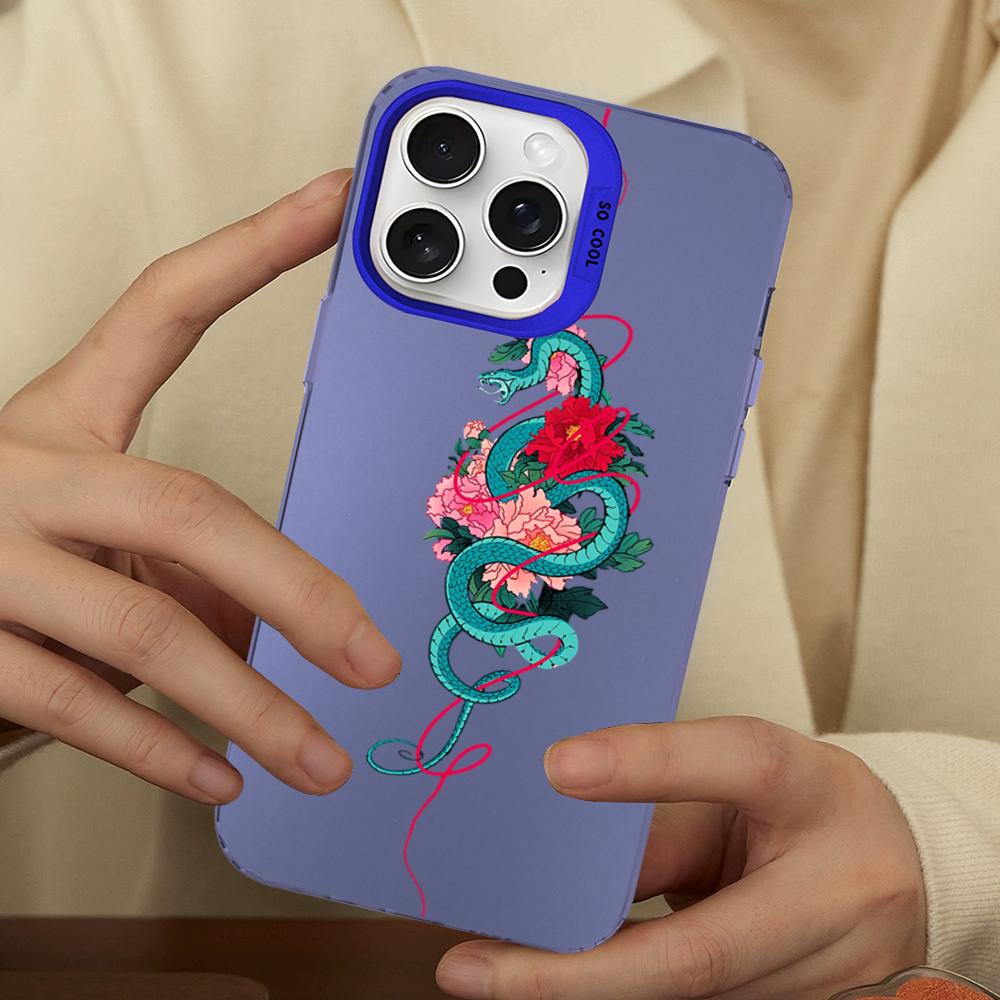

Чехол для телефона «Цветок змеи» «Картина змеи» для IPhone 16 15 14 13 12 11 Pro Max X XR XSMAX 8 7 Plus Матовый противоударный задний чехол iPhone 16 pro
