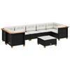 VidaXL Garden Lounge Set 8 Pcs with Cushions Black Braided Resin 3261761