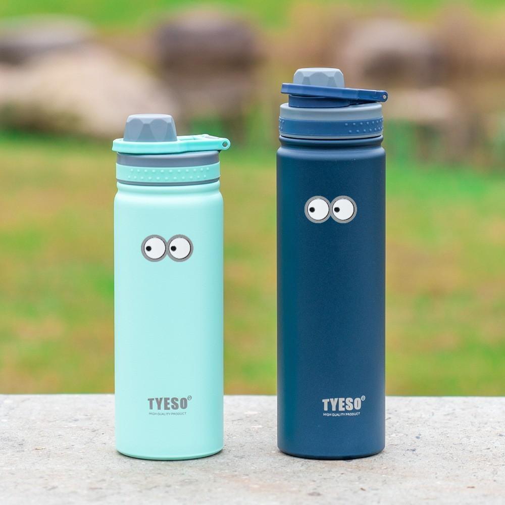 Tyeso 750ML Stainless Steel Thermos Bottle Vacuum Flask Travel Cup Insulated Water Bottle Sport Thermal Cup Mug Hot Cold Mug with Eye Sticker