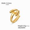 Cazador Stainless Steel Geometric Open Ring Waterproof Double Layers Fashion Finger Rings for Women Party Jewelry Gift Wholesale