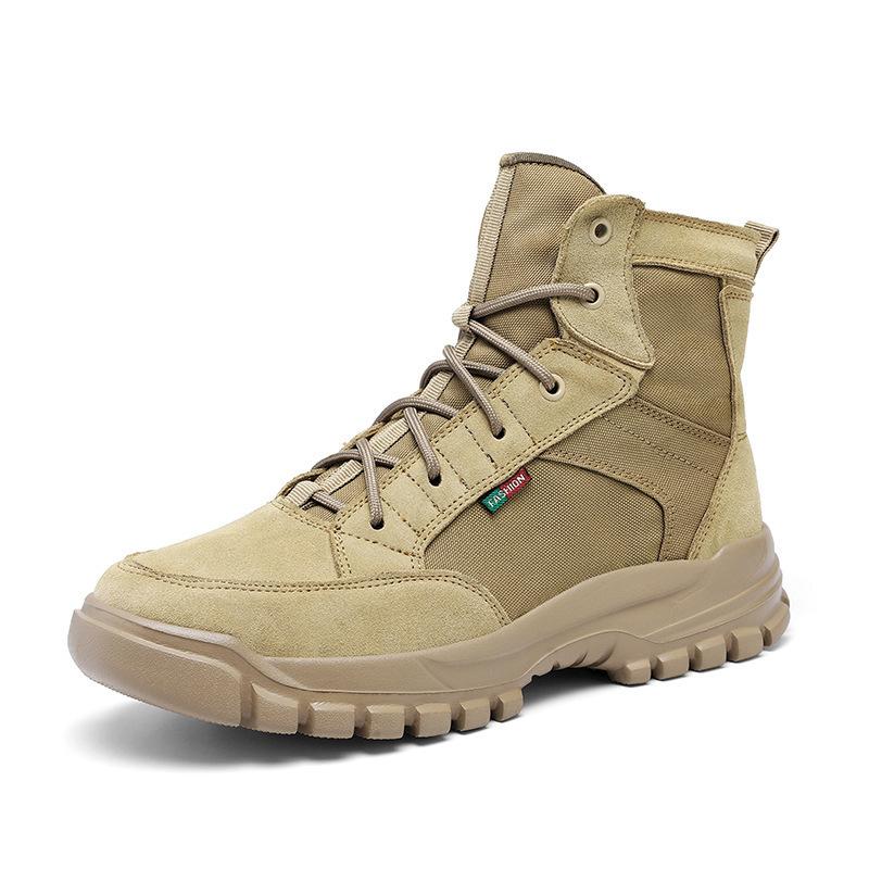 

Large size men s shoes outdoor hiking shoes men s waterproof and non-slip combat boots high-top tactical boots lightweight travel shoes 38