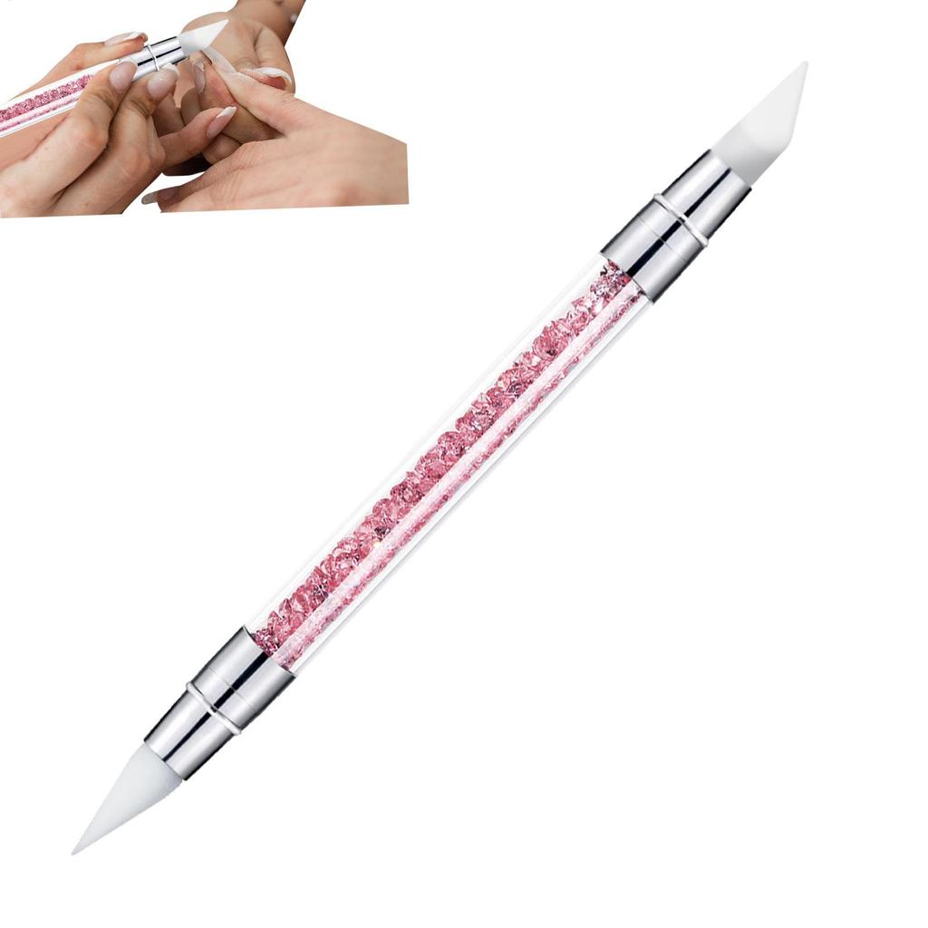 Nails Art Skulptur Stift Doppel Silikon Nägel Stift Anwendung Spiegelpuder Aufkleber Andrückstab Schnitzen Kleben Nails Art Werkzeuge