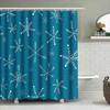 Christmas Snowflake Shower Curtainwaterproof Fabric Decoration For Bathroom White Blue Floral Design (180X234Cm)