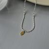 New Simple Blogger Style Ins Korean Version Korean Olive Beads Small Rice Grains 925 Silver Necklace Female Tide