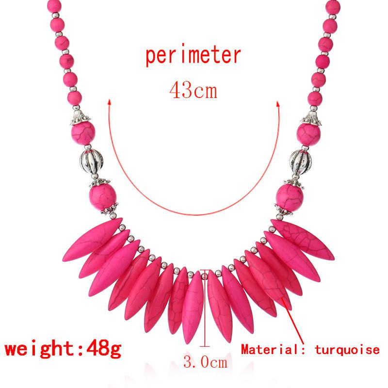 Bohemian Necklace Turquoise With Long Teeth And Pendant For Daily Wear