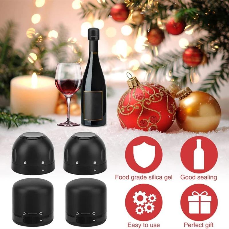 3pcs Vacuum Wine Stoppers Reusable Wine Bottle Stoppers Champagne Sealer Cap Set Leak Proof Preserver For Wine Plug Bar Accessories