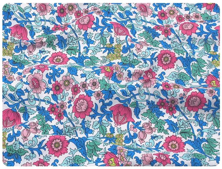 140x50cm Pastoral Floral Poplin Cotton Fabric DIY Children's Wear Make Bedding Quilt Decoration Home Sewing Cloth Clearance