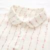 Double-layer Cotton Yarn Shirts Women Autumn Full Sleeve Floral Loose Casual Soft Blouse Office Lady Work Wear Tops