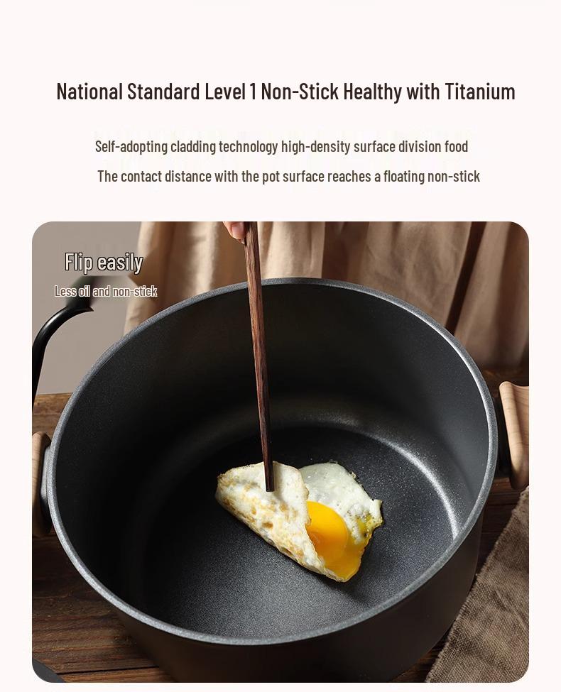 Universal Titanium Non-Stick Stockpot: Steaming & Stewing Pot for Induction & Gas Stoves