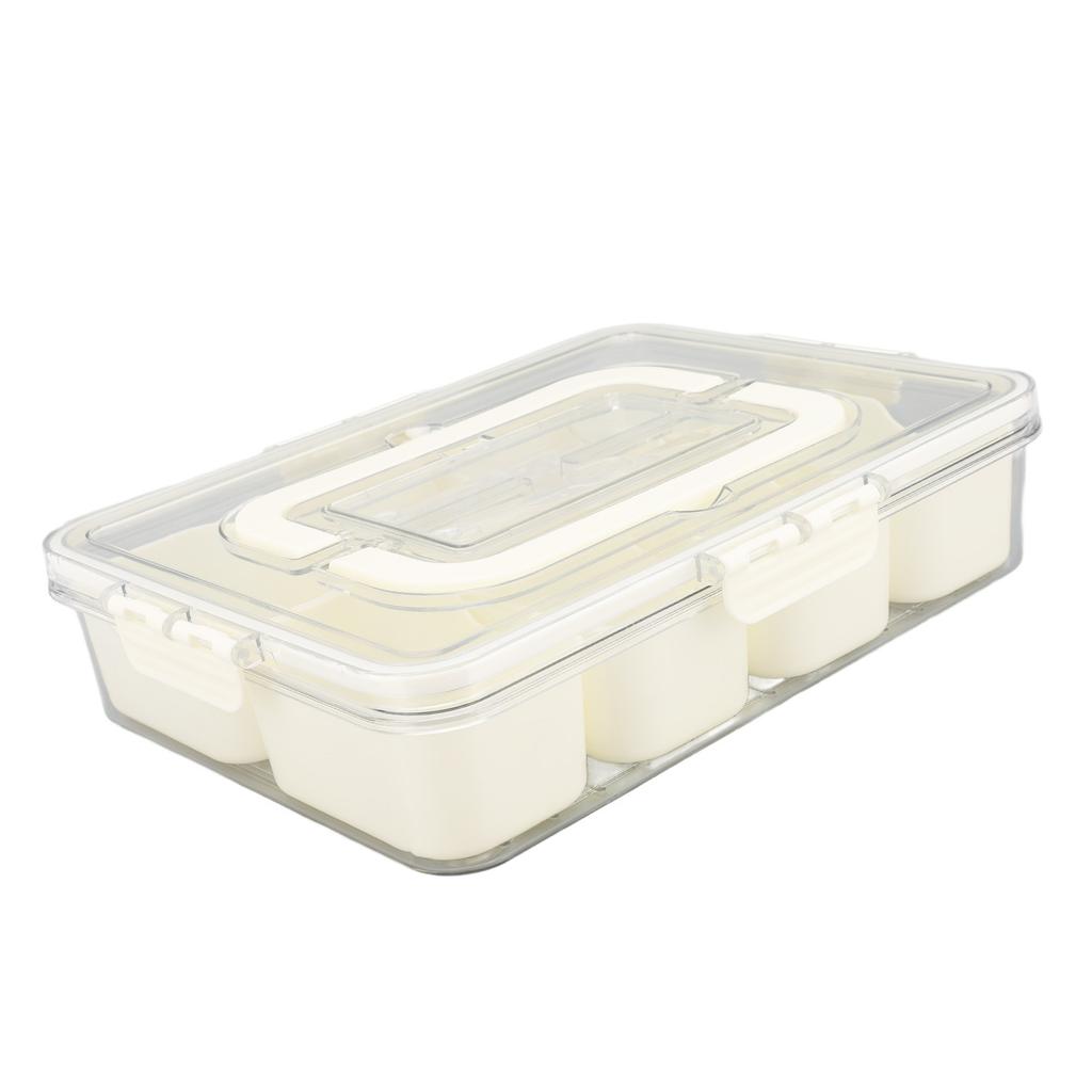 Portable Snackle Box Container 8 Compartment Clear Snack Platters Divided Serving Tray with Lid and 