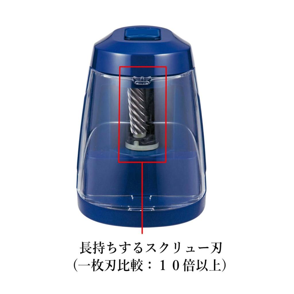 Kutsuwa STAD Pencil RS027NB Battery-Operated Sharpener, Navy,