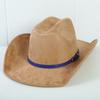 Popolare cappello western da cowboy in camoscio stile europeo e americano per uomo e donna, semplice e alla moda, a tesa larga, cappello jazz
