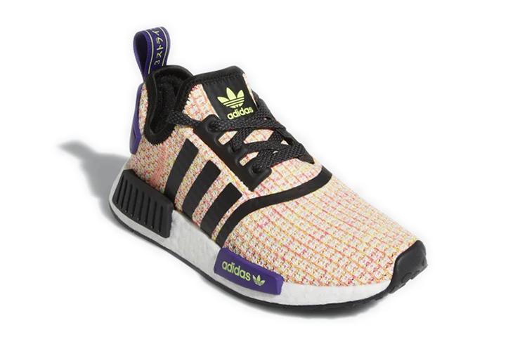 adidas Originals NMD_R1 Cushioning Slip Resistant Abrasion Resistant Low Top Sports Casual Shoes Pink Purple Teenagers EE4402