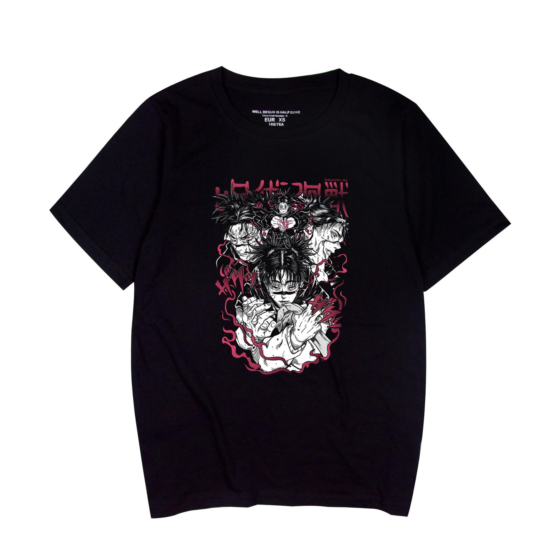 

T Shirt for Men Women Summer Clothing Fitness Jujutsu Kaisen O Neck Man T-shirt for Male Oversized New Men T-shirts Tops XS чёрный