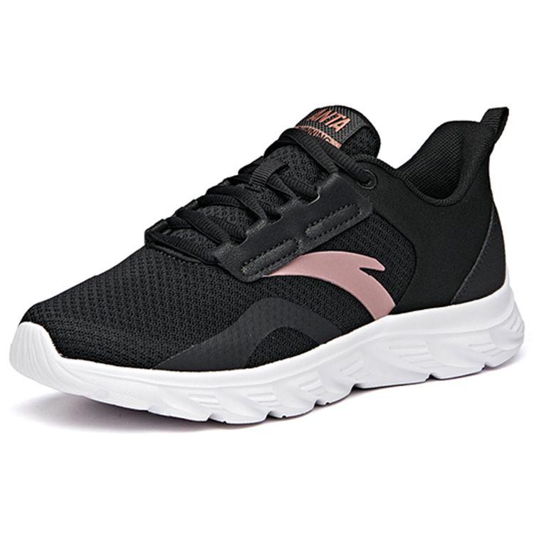Anta Lifestyle Series Fabric Shock Absorption Non-Slip Wear-Resistant Low-Top Sports Casual Shoes Women Sneakers Black 922225523-1