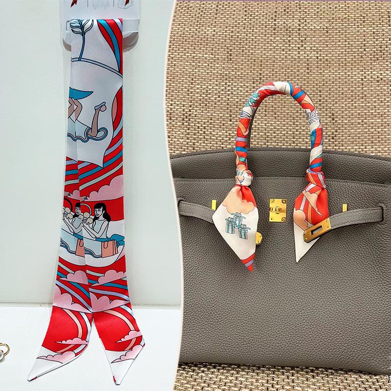 2024 Trendy Silk-Style Scarf Handle Wrap for Bags