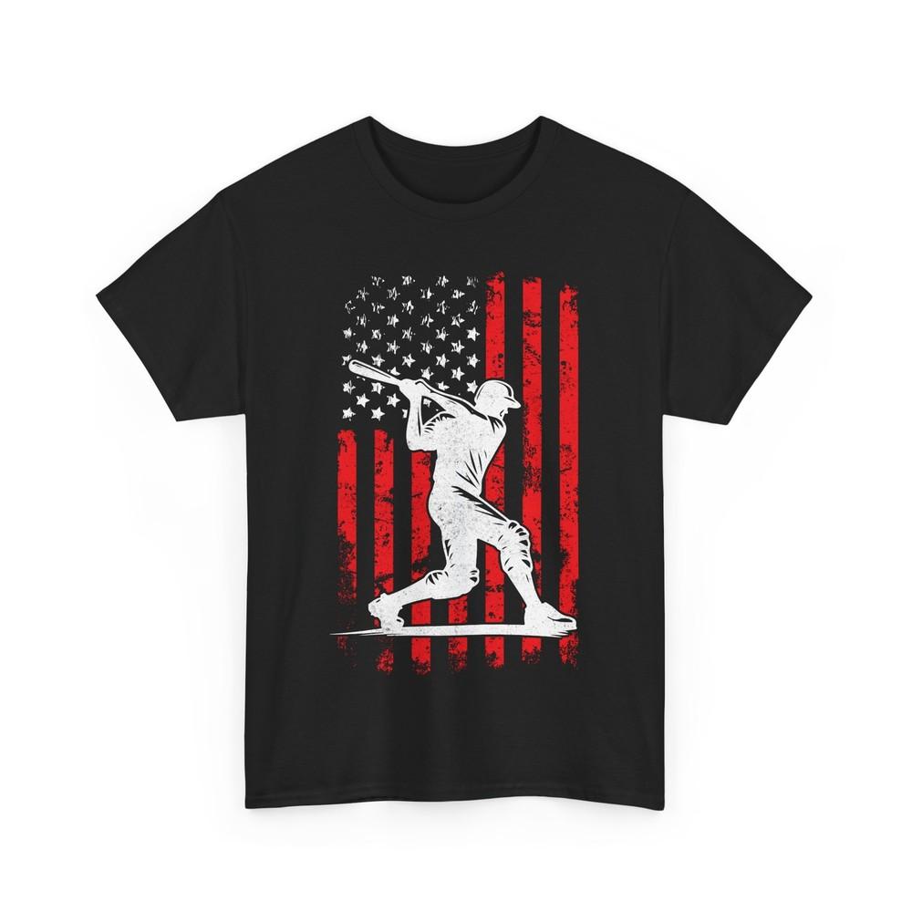 

Baseball Player American Flag Shirt, Baseball Sports Lovers Women Men T-shirt 4XL
